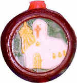 christmas tree ornament with a church