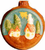 christmas tree ornament with a country scenery