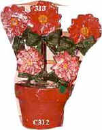 flower pot with Poisettias