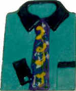 man's folded shirt with a tie