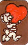 Teddy bear holding "Be my velentine" heart - chocolate