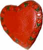 Large heart shaped box decorated with hearts & roses - filled