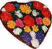 medium heart shaped ox decorated with flowers - filled